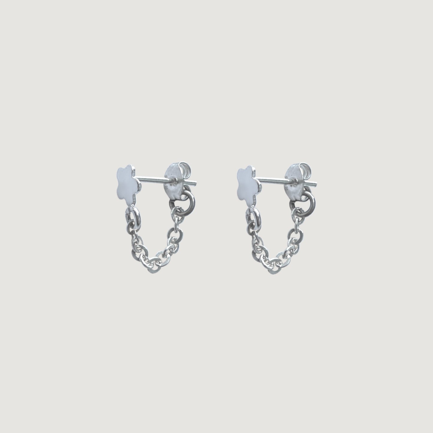Aretes flor cadena