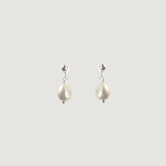 Aretes perla blanca